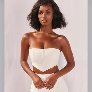 Oh Polly Ivory Corset Top In Ivory